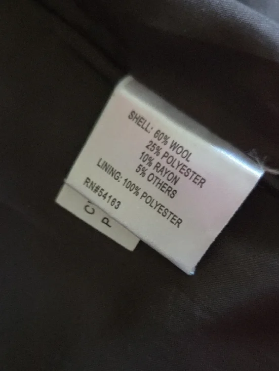 Calvin Klein Women's Black Single-Breasted Wool Pea Coat - Picture 8 of 9